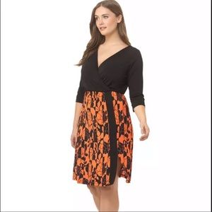 IGIGI Black & Orange Taylor Wrap Dress Size 12